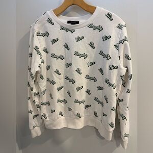 Forever 21 White Sweatshirt with Black and Green Text